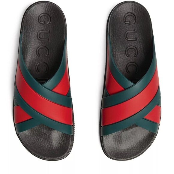GUCCI Criss Cross Rubber Sandals Brand New In Box - Picture 5 of 10